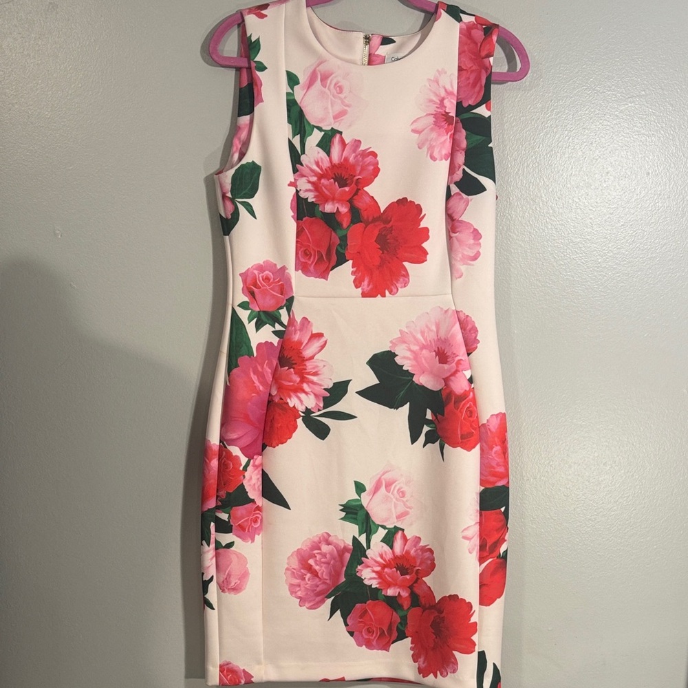 Calvin klein Floral Sleeveless Dress - Pink and Red